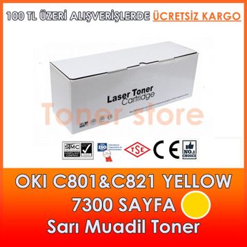Oki C801-44643005 Sarı Muadil Toner