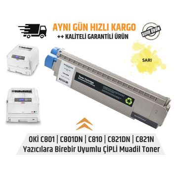 Oki C801-44643005 Sarı Muadil Toner