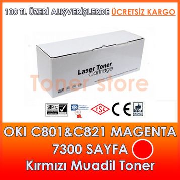 Oki C801/C821 Kırmızı Muadil Toner