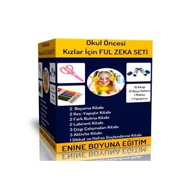 Okul Öncesi Kızlar İçin Ful Zeka Seti 15 Kitap Enine Boyuna Eğitim