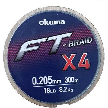 Okuma FT-Braided X4 Line 300 m 0.20 mm Grey Örgü İp Misina