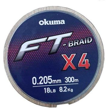 Okuma FT-Braided X4 Line 300 m 0.20 mm Grey Örgü İp Misina