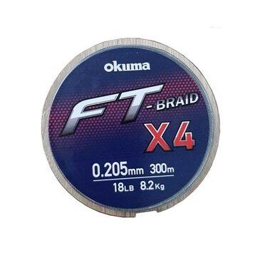 Okuma FT-Braided X4 Line 300 m 0.20 mm Grey Örgü İp Misina