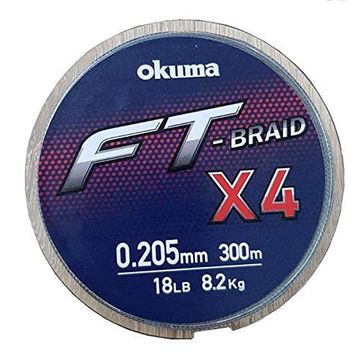 Okuma FT-Braided X4 Line 300 m 0.20 mm Grey Örgü İp Misina