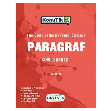 Okyanus Yayınları Tüm Adaylar İçin Paragraf Konutik Konu Özetli Soru Bankası