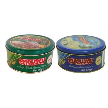 Okyay 840 gr Vanilyalı Teneke Helva + 840 gr Fıstıklı Teneke Helva