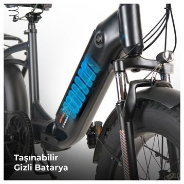 Ola Electrofold EFD1 Carbon Design 20 inç Mat Siyah Katlanabilir Elektrikli Bisiklet