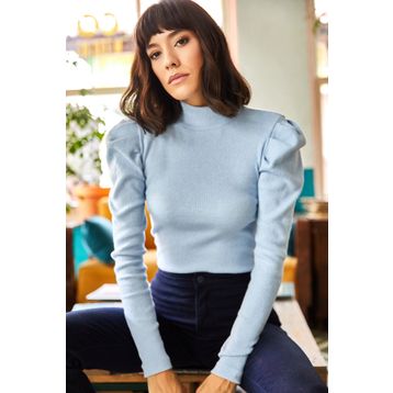Olalook BLZ-19001595 Bebe Mavi Kadın Bluz