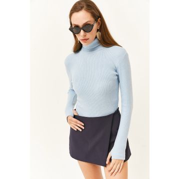 Olalook BLZ-19001644 Bebe Mavi Kadın Bluz