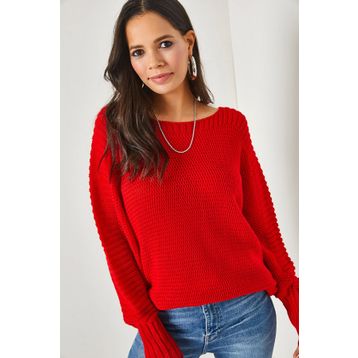 Olalook KZK-19000399 Kırmızı Kadın Kazak