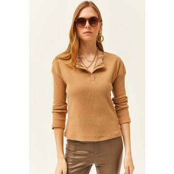 Olalook KZK-19000721 Camel Kadın Kazak