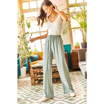 Olalook PNT-19000169 Su Yeşili Kadın Pantolon