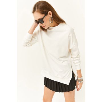 Olalook SWT-19000624 Ekru Kadın Sweatshirt