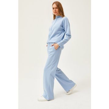 Olalook TKM-19000254 Bebe Mavi Kadın Pantolon