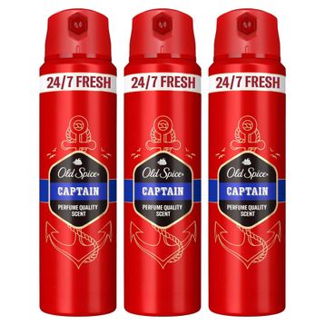 Old Spice Captain 3x150 ml Sprey Deodorant