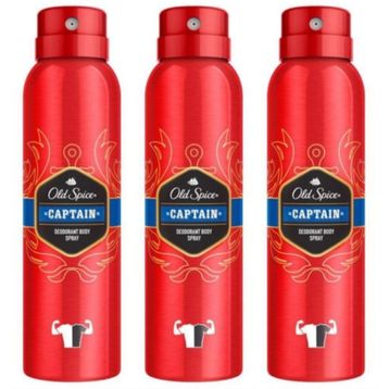 Old Spice Captain 3x150 ml Sprey Deodorant