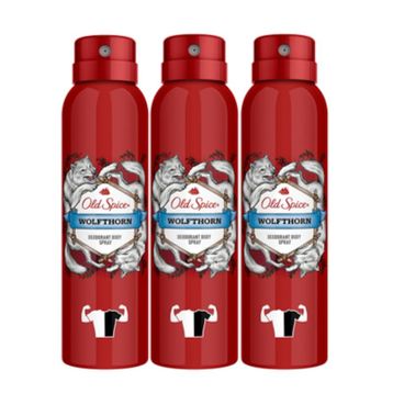 Old Spice Wolfthorn 3x150 ml Sprey Deodorant
