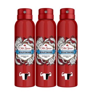 Old Spice Wolfthorn 3x150 ml Sprey Deodorant