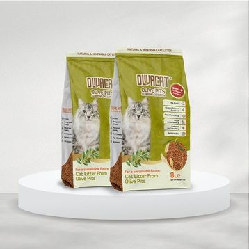 Oliva Cat Zeytin Çekirdeğinden Üretilen Aktif Karbonlu Doğal Tozsuz 8 L 2 Adet Kedi Kumu