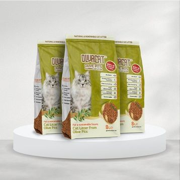Oliva Cat Zeytin Çekirdeğinden Üretilen Aktif Karbonlu Doğal Tozsuz 8 lt 3 Adet Kedi Kumu