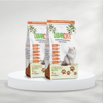 Oliva Cat Zeytin Çekirdeğinden Üretilen Doğal Tozsuz 2x7 L Kedi Kumu