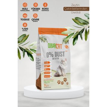 Oliva Cat Zeytin Çekirdeğinden Üretilen Doğal Tozsuz 7 lt Kedi Kumu