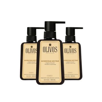 Olivos 3x500 ml Doğal Zeytinyağlı Mandalina Sıvı Sabun