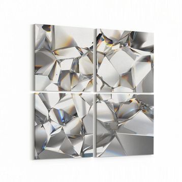 Olla 10086K4 Abstract Görsel Kare 4 Parça 65x65 cm Kanvas Tablo