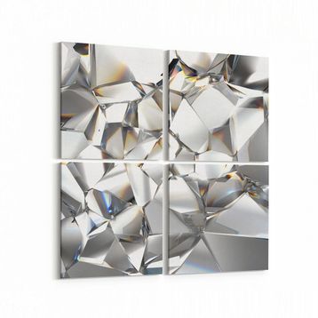 Olla 10086K4 Abstract Görsel Kare 4 Parça 65x65 cm Kanvas Tablo