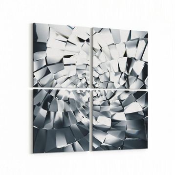 Olla 10093K4 Abstract Görsel Kare 4 Parça 65x65 cm Kanvas Tablo