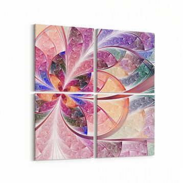 Olla 10155K4 Abstract Görsel Kare 4 Parça 65x65 cm Kanvas Tablo