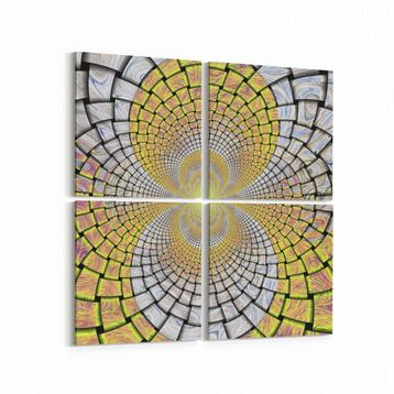 Olla 10164K4 Abstract Görsel Kare 4 Parça 65x65 cm Kanvas Tablo