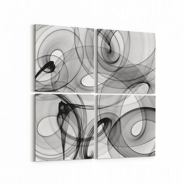 Olla 10309K4 Abstract Görsel Kare 4 Parça 65x65 cm Kanvas Tablo