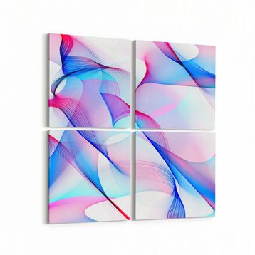Olla 10311K4 Abstract Görsel Kare 4 Parça 65x65 cm Kanvas Tablo
