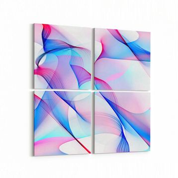 Olla 10311K4 Abstract Görsel Kare 4 Parça 65x65 cm Kanvas Tablo