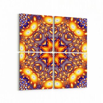 Olla 10344K4 Abstract Görsel Kare 4 Parça 65x65 cm Kanvas Tablo
