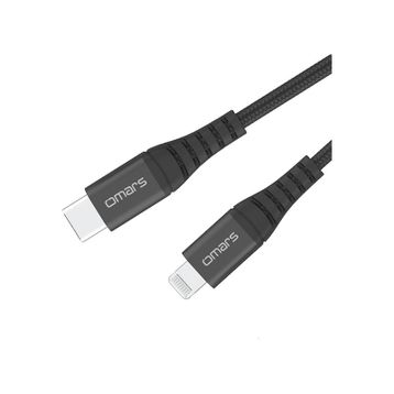 Omars MFI Lightning iPhone Hızlı Şarj ve 1 mt Siyah Data Kablosu