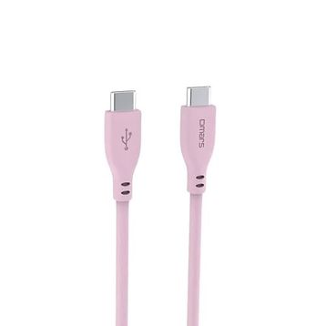 Omars Type-C to Type-C Silikon PD Pembe Hızlı Şarj Kablosu