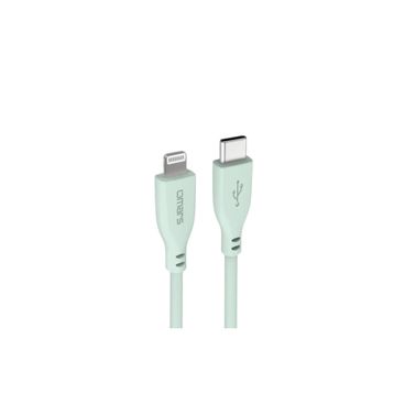 Omars USB-C to MFI Lightning iPhone Silikon PD Yeşil Hızlı Şarj Kablosu