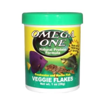 Omega One Veggie Flakes 1000 ml 148 gr Balık Yemi