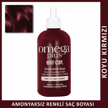 Omega Plus Bad Girl Koyu Kırmızı Amonyaksız Renkli 250 ml Saç Boyası