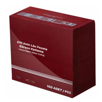 Omnipazar 33x33 cm 100 Adet 1/8 Garson Katlama Bordo Servis Peçetesi