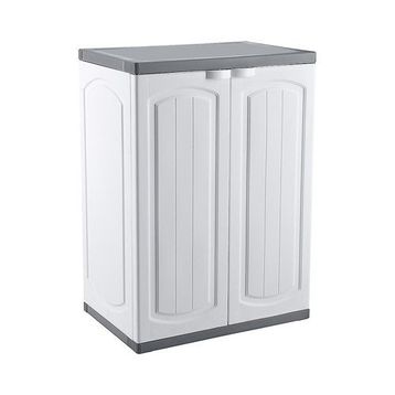 Omnipazar Clk-805 Plastik 2 Kapaklı Çok Amaçlı Demonte Beyaz Banyo Dolabı