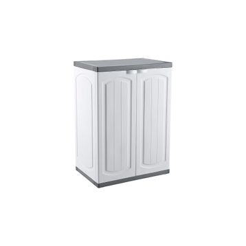 Omnipazar Clk-805 Plastik 2 Kapaklı Çok Amaçlı Demonte Beyaz Banyo Dolabı
