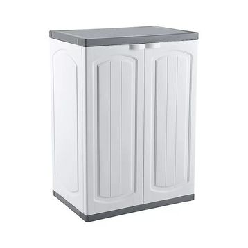 Omnipazar Clk-805 Plastik 2 Kapaklı Çok Amaçlı Demonte Beyaz Banyo Dolabı