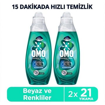 Omo 840 ml Express Fresh Kötü Koku Karşıtı Beyaz ve Renkliler Sıvı Çamaşır Deterjanı