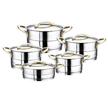 Oms 1015 10 Parça Gold Silindir Tencere Seti