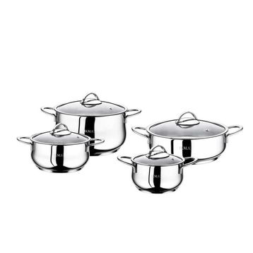 Oms 1023 Yummy Silver 8 Parça Tencere Seti