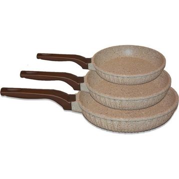 Oms 3255 Kumbeji 3 Parça Döküm Granit Tava Set