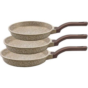 Oms 3255 Kumbeji 3 Parça Döküm Granit Tava Set